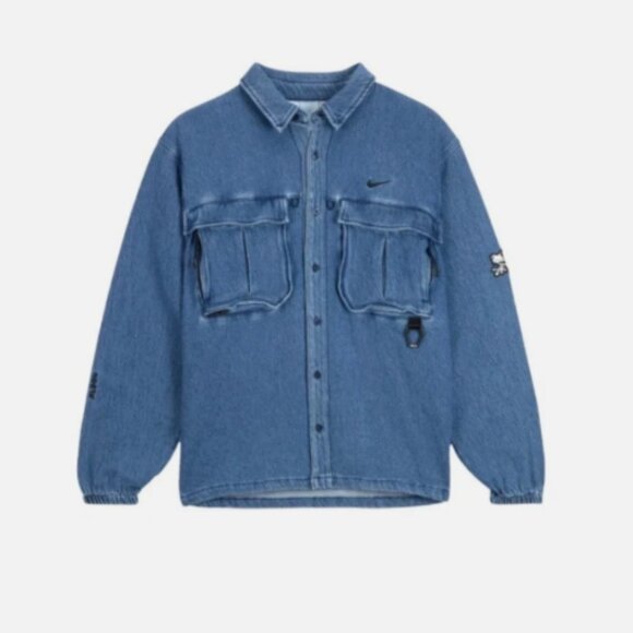 Nike x Drake Nocta Opal Lily Pad Denim Shirt French Blue - Picture 1 of 4